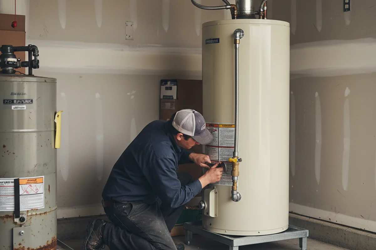 Water heater and shutoff valve replacement in Thatcher
